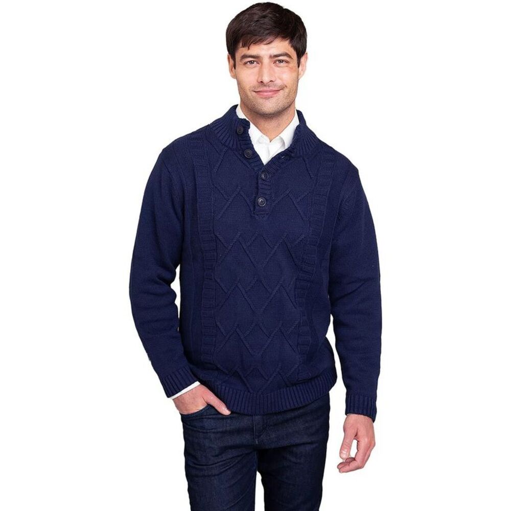 Gioberti Mens 4 button cable Knit Sweater, NWT